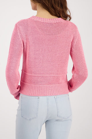 Monari Ribbon Knit Jumper Pink - MMJs Fashion