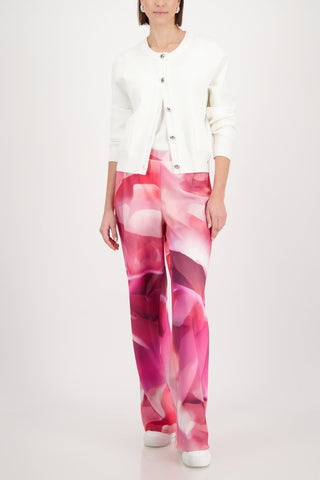 Monari Round Neck Cardigan Ivory - MMJs Fashion