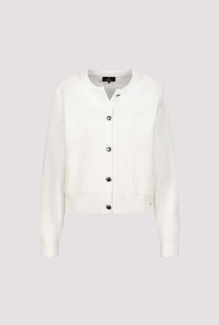 Monari Round Neck Cardigan Ivory - MMJs Fashion