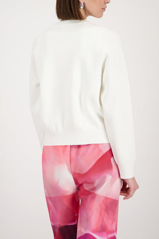 Monari Round Neck Cardigan Ivory - MMJs Fashion