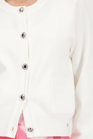 Monari Round Neck Cardigan Ivory - MMJs Fashion