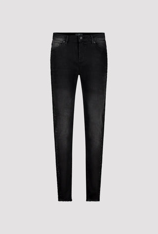 Monari Slim Fit Jeans with Rhinestones Black - MMJs Fashion