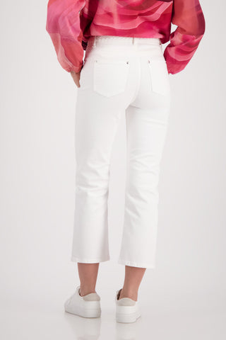Monari Waistband Detail Straight Fit Jeans Ivory - MMJs Fashion