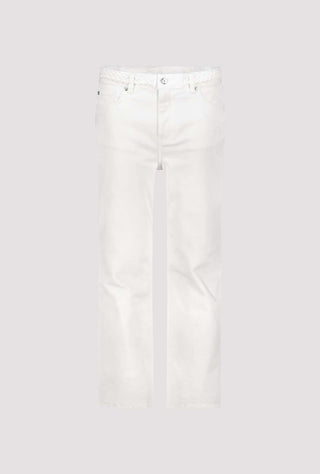 Monari Waistband Detail Straight Fit Jeans Ivory - MMJs Fashion