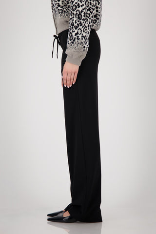 Monari Wide Leg Drawstring Trousers Black - MMJs Fashion
