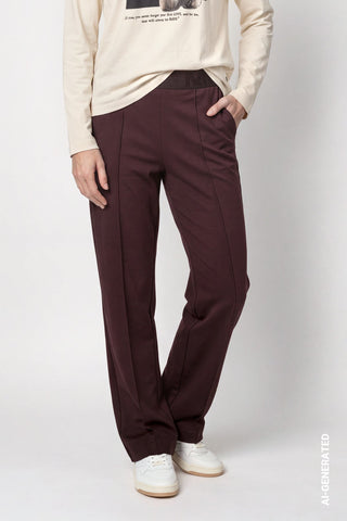 Monari Wide Leg Trousers Dark Brown Bella - MMJs Fashion