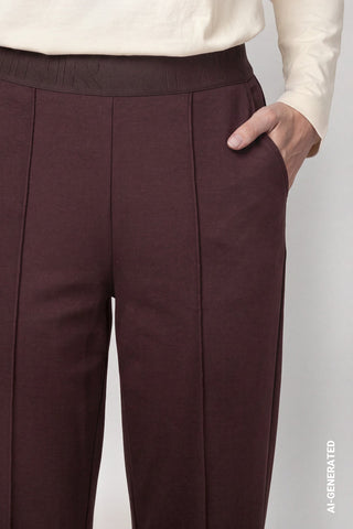 Monari Wide Leg Trousers Dark Brown Bella - MMJs Fashion