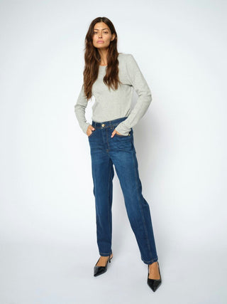Mos Mosh Boyfriend Fit Jeans Mid Blue Aymen Deluxe - MMJs Fashion