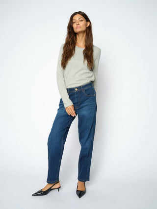 Mos Mosh Boyfriend Fit Jeans Mid Blue Aymen Deluxe - MMJs Fashion