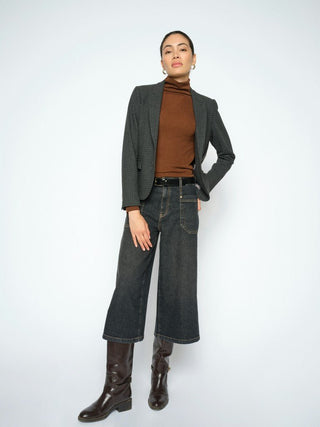 Mos Mosh Cropped Wide Leg Jeans Black Culotte Juventus - MMJs Fashion