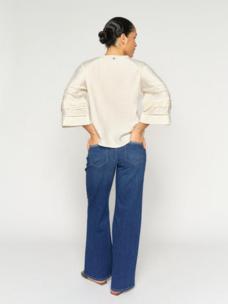 Mos Mosh Dara Jenny Wide Leg Jeans Blue - MMJs Fashion