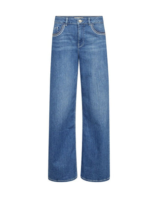 Mos Mosh Dara Jenny Wide Leg Jeans Blue - MMJs Fashion