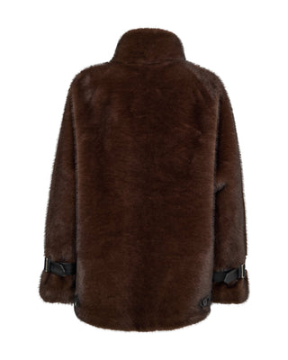 Mos Mosh Faux Fur Jacket Brown Nannette - MMJs Fashion