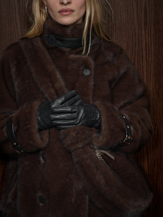 Mos Mosh Faux Fur Jacket Brown Nannette - MMJs Fashion