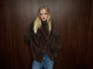 Mos Mosh Faux Fur Jacket Brown Nannette - MMJs Fashion