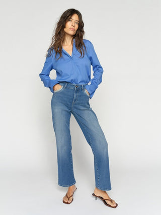 Mos Mosh Flare Fit Cecilia Perla Jeans Mid Blue - MMJs Fashion