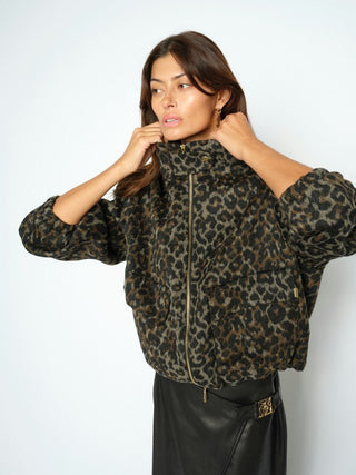 Mos Mosh Leo Print Jacket Black Brown Camille - MMJs Fashion