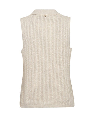 Mos Mosh Marisol Line Knit Top Beige Rinja - MMJs Fashion