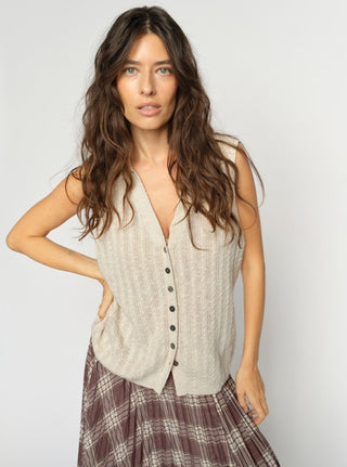 Mos Mosh Marisol Line Knit Top Beige Rinja - MMJs Fashion