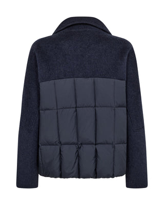 Mos Mosh Puffer Mix Jacket Navy Harriet Loisa - MMJs Fashion