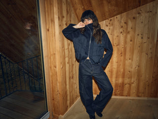 Mos Mosh Puffer Mix Jacket Navy Harriet Loisa - MMJs Fashion