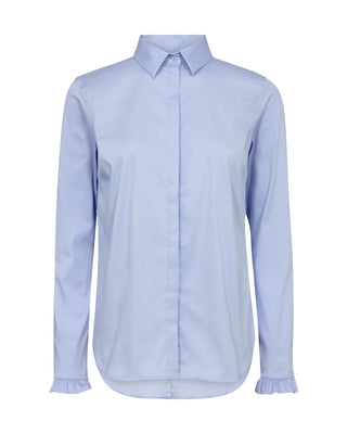 Mos Mosh Ruffle Cuff Shirt Light Blue Mattie - MMJs Fashion