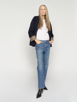 Mos Mosh Straight Fit Colorado Mai Jeans Mid Blue - MMJs Fashion