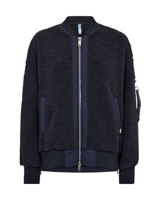 Mos Mosh Teddy Jacket Navy Blue Emeline - MMJs Fashion