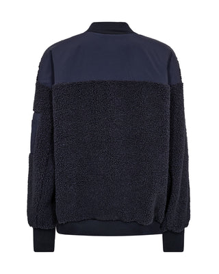 Mos Mosh Teddy Jacket Navy Blue Emeline - MMJs Fashion