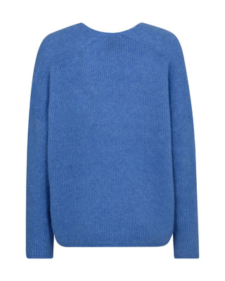 Mos Mosh V - Neck Jumper Blue Thora - MMJs Fashion