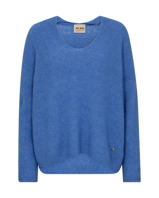 Mos Mosh V - Neck Jumper Blue Thora - MMJs Fashion