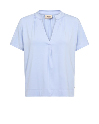 Mos Mosh V - Neck Top Light Blue Shira - MMJs Fashion