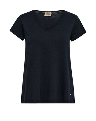 Mos Mosh V - Neck Top Navy Blue Tulli - MMJs Fashion