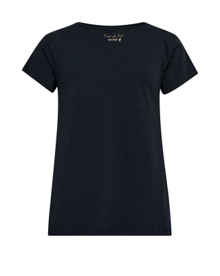 Mos Mosh V - Neck Top Navy Blue Tulli - MMJs Fashion