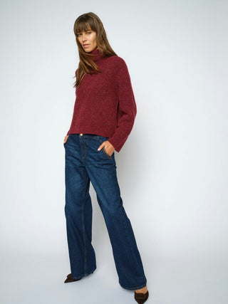 Mos Mosh Wide Leg Jeans Dark Blue Dara Emerd - MMJs Fashion