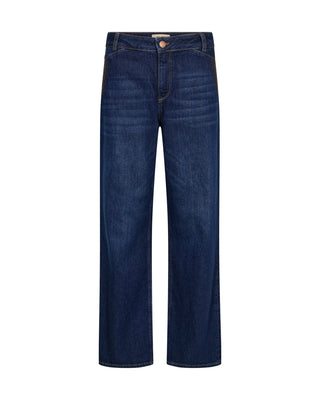 Mos Mosh Wide Leg Jeans Dark Blue Dara Emerd - MMJs Fashion