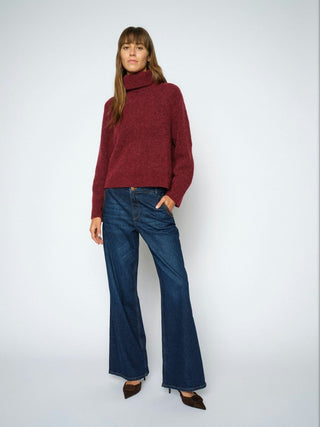 Mos Mosh Wide Leg Jeans Dark Blue Dara Emerd - MMJs Fashion