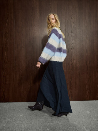 Mos Mosh Wide Stripe Jumper Purple Blue Suvi - MMJs Fashion