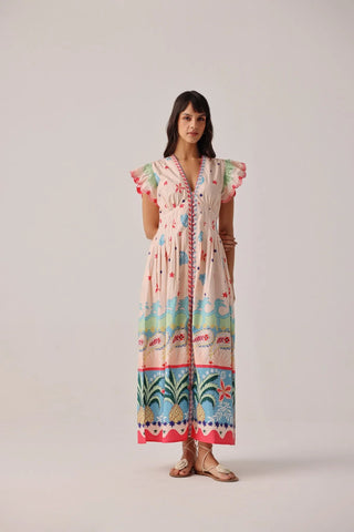 NOIB Maxi Dress Ananas Pink Estella - MMJs Fashion