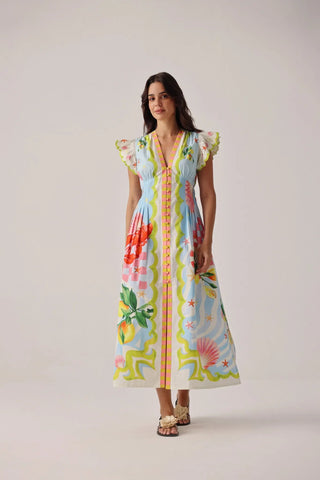 NOIB Maxi Dress Summer Zest Green Estella - MMJs Fashion