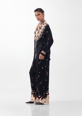 NOIB Nocturnal Jungle Print Blouse Black Ivory Iris - MMJs Fashion