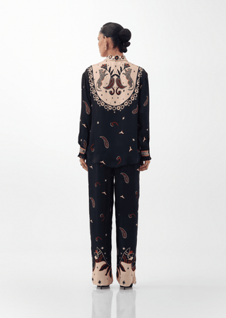 NOIB Nocturnal Jungle Print Blouse Black Ivory Iris - MMJs Fashion