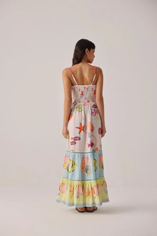 NOIB Tiered Maxi Dress Seaborn Pink Ruby - MMJs Fashion