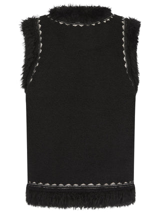 Nooki Faux Shearling Gilet Black Dannika - MMJs Fashion