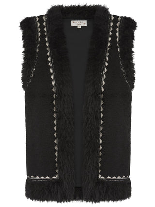 Nooki Faux Shearling Gilet Black Dannika - MMJs Fashion