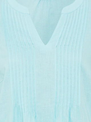 Olsen 3/4 Puff Sleeve Blouse Aqua Blue - MMJs Fashion