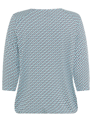Olsen 3/4 Sleeve Patterned Top Blue Clara - MMJs Fashion