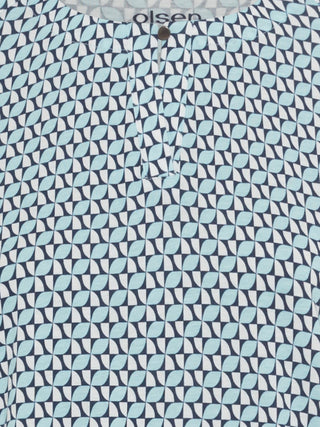Olsen 3/4 Sleeve Patterned Top Blue Clara - MMJs Fashion