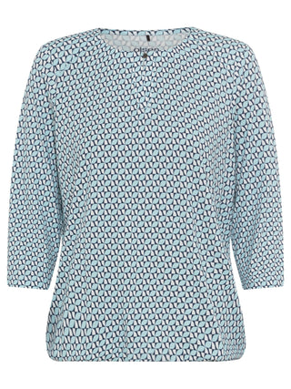 Olsen 3/4 Sleeve Patterned Top Blue Clara - MMJs Fashion
