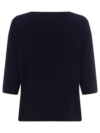 Olsen 3/4 Sleeve Top Navy Blue Hannah - MMJs Fashion